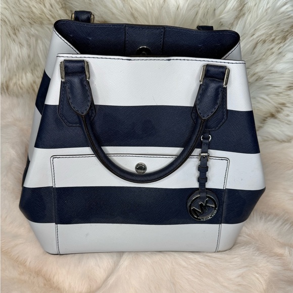 Michael Kors Navy and White Striped Women's Bag Set - Picture 2 of 8